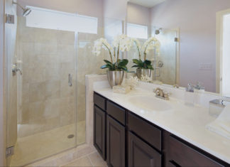 Текстиль и аксессуары в ванных комнатах